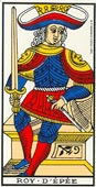 O Rei de Espadas no Tarot de Marselha-Grimaud