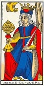 A Rainha de Copas no Tarot de Marselha-Grimaud