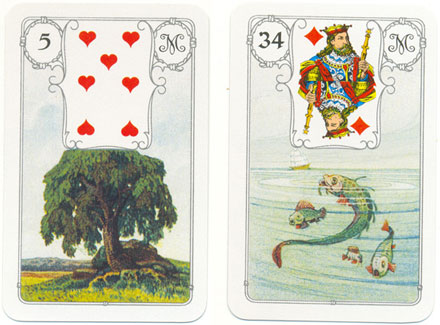 Cartas 5 e 34 do baralho Lenormand