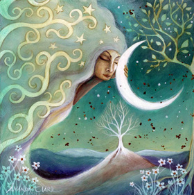 Terra e Lua - pintura de Amanda Clark