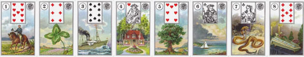 Baralho Lenormand - cartas de 1 a 8