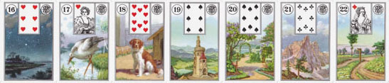 Baralho Lenormand - cartas de 16 a 22