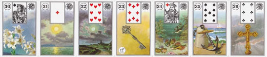 Baralho Lenormand - cartas de 30 a 36