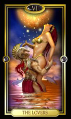 Os Enamorados no Gilded Tarot