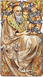 O Hierofante no Art Nouveau Tarot