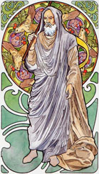 O Eremita no Art Nouveau Tarot