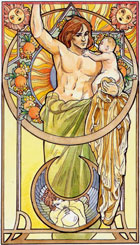 O Sol no Art Nouveau Tarot