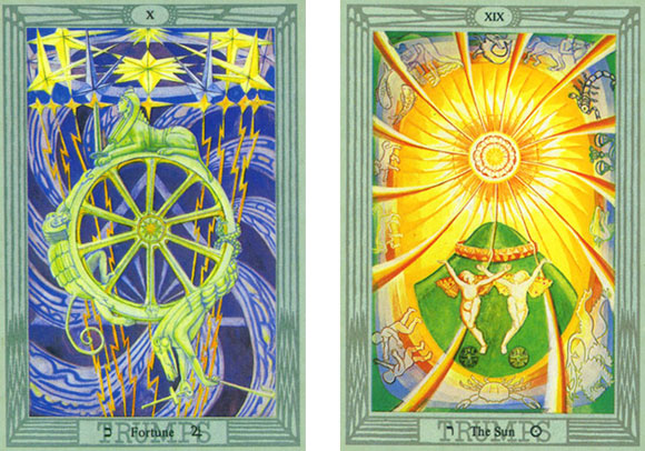 A Roda da Fortuna e o Sol no Tarot de Crowly