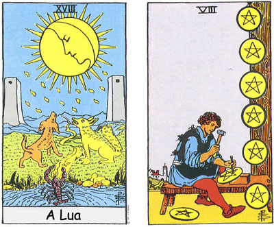 Lua e Oito de Ouros