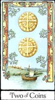 Dois de Ouros no Old English Tarot