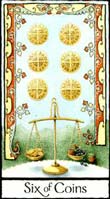 O Seis de Ouros no Old English Tarot