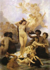 O Nascimento de Vênus, tela de de W. A. Bouguereau (1825-1905)