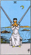 Dois de Espadas no Waite Tarot