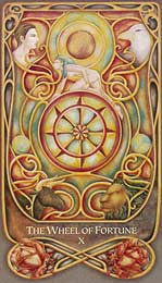 A Roda da Fortune - The Wheel of Fortune no Fenestra Tarot de Chatriya Hemharnvibul