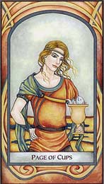 Valete de Copas - Page of Cups no Fenestra Tarot de Chatriya Hemharnvibul