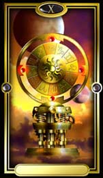 Roda da Fortuna no Gilded Tarot de Ciro Marchetti