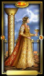 Rainha de Copas no Gilded Tarot de Ciro Marchetti