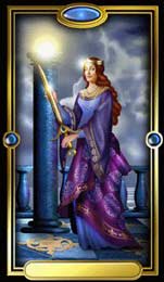 Rainha de Espadas no Gilded Tarot de Ciro Marchetti