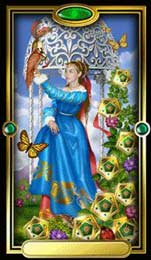 Nove de Ouros no Gilded Tarot de Ciro Marchetti