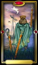 Trs de Paus no Gilded Tarot de Ciro Marchetti