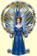 Rainha das Taas (Copas) no Tarot de Joana Trautvetter