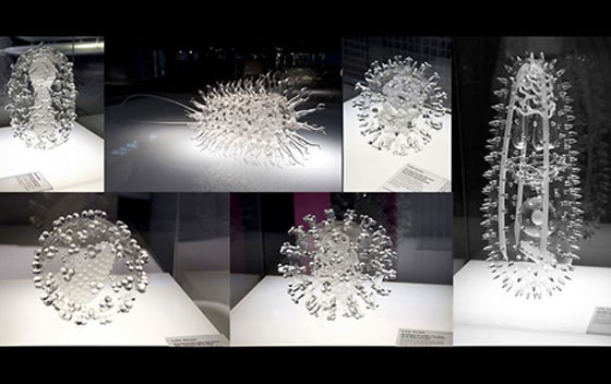 Exposio em museu das esculturas em vidro de Luke Jerram