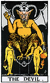 O Diabo no Waite Tarot