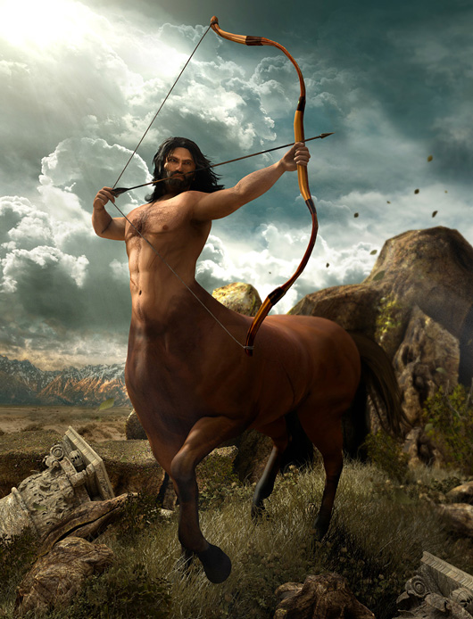 Representação de Quíron, o deus centauro