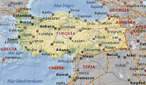 Mapa da Turquia