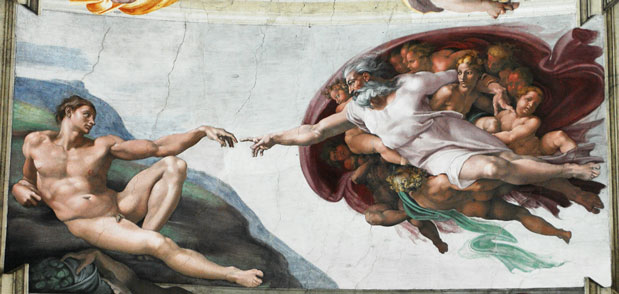 A Criação de Adão por Michelangelo