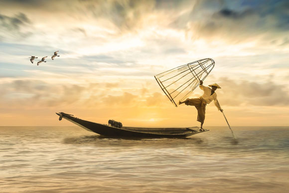 O pescador e a beleza no equilíbrio