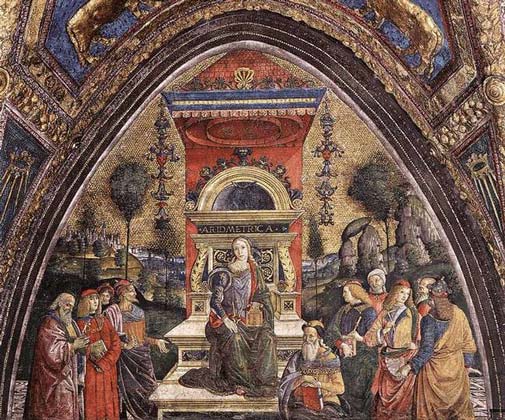 Aridmetrica - afresco de Pinturicchio (1494) no Vaticano.