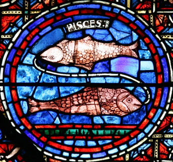 Signo de Peixes em vital da Catedral de Chartres