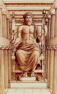 O Templo de Zeus como teria sido pelas descrições do passado.