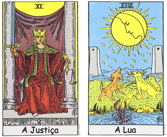 Brincando com o Tarot - A Justiça e A Lua