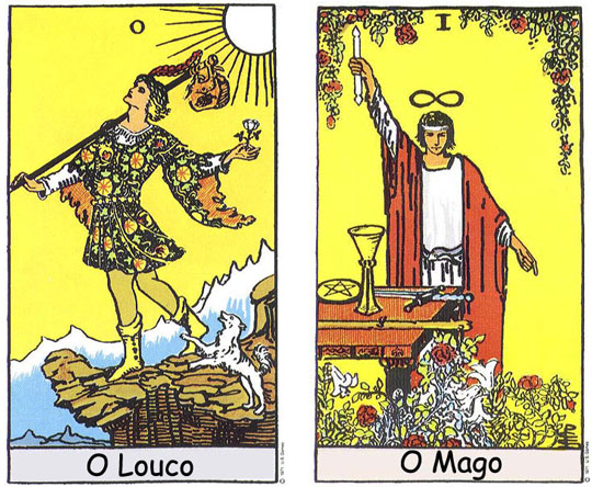 Brincando com o Tarot - O Louco e o Mago