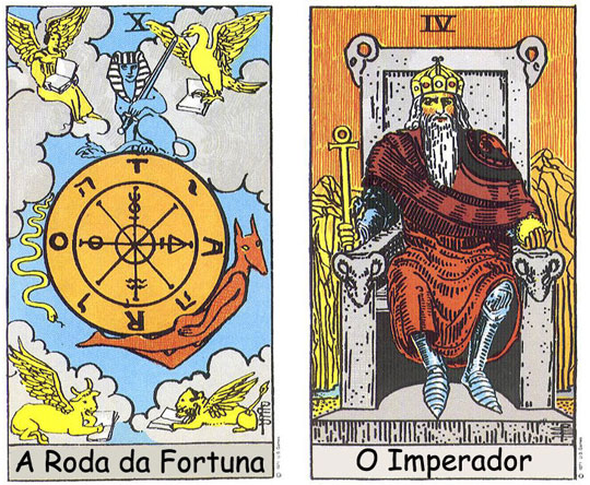 Brincando com o Tarot - Roda da Fortuna e o Imperador