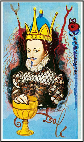 A Rainha de Copas no Salvador Dali Tarot
             