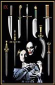 O Nove de Espadas no The Vampire Tarot by Robert M. Place