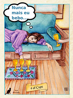 Quatro de Copas no Fool Tarot de Helena Domenic