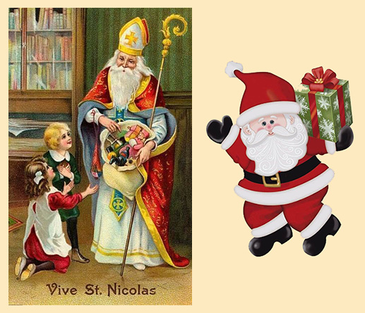 Figura comercial do Papai Noel ocupando o lugar de São Nicolau.
