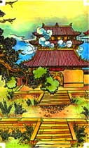 5. O Pagode iluminado (= O Papa) - Tarô chinês de Jean-Louis Victor