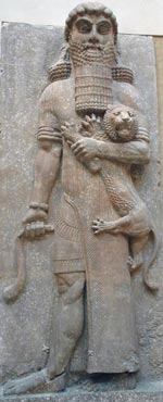 Escultura de Gilgamesh no museu do Louvre